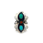 Turquoise Coral Ring Size 7