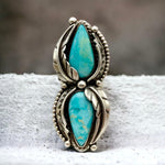 Turquoise Feather Ring Size 8.5