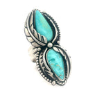 Turquoise Feather Ring Size 8.5