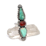 Turquoise Garnet Statement Ring - Finished to Size