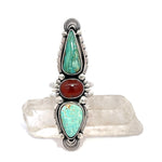 Turquoise Garnet Statement Ring - Finished to Size