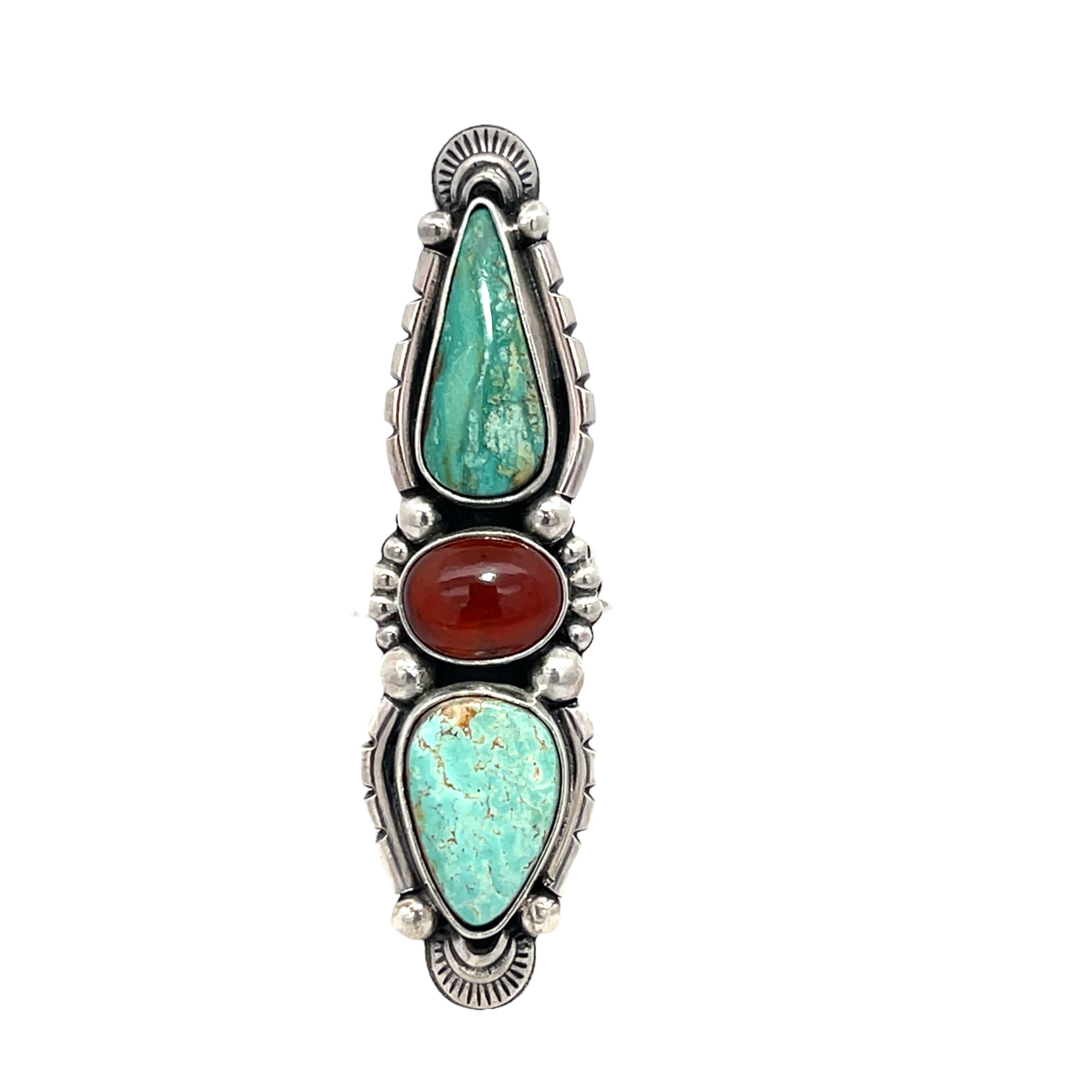 Turquoise Garnet Statement Ring - Finished to Size