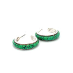 Turquoise Inlay Hoop Earrings