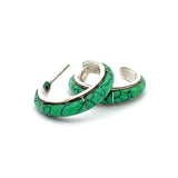 Turquoise Inlay Hoop Earrings