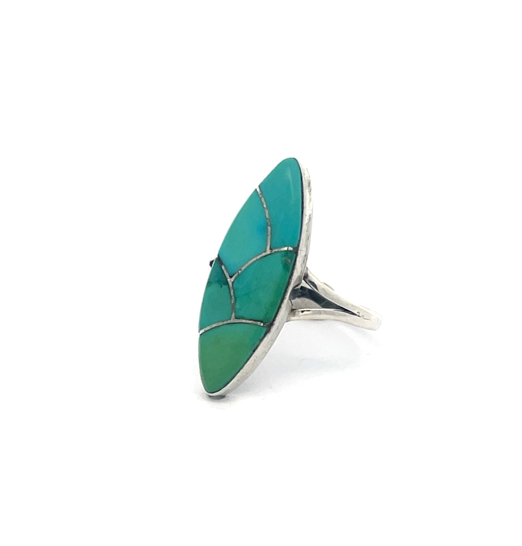 Turquoise Inlay Ring Size 7.75