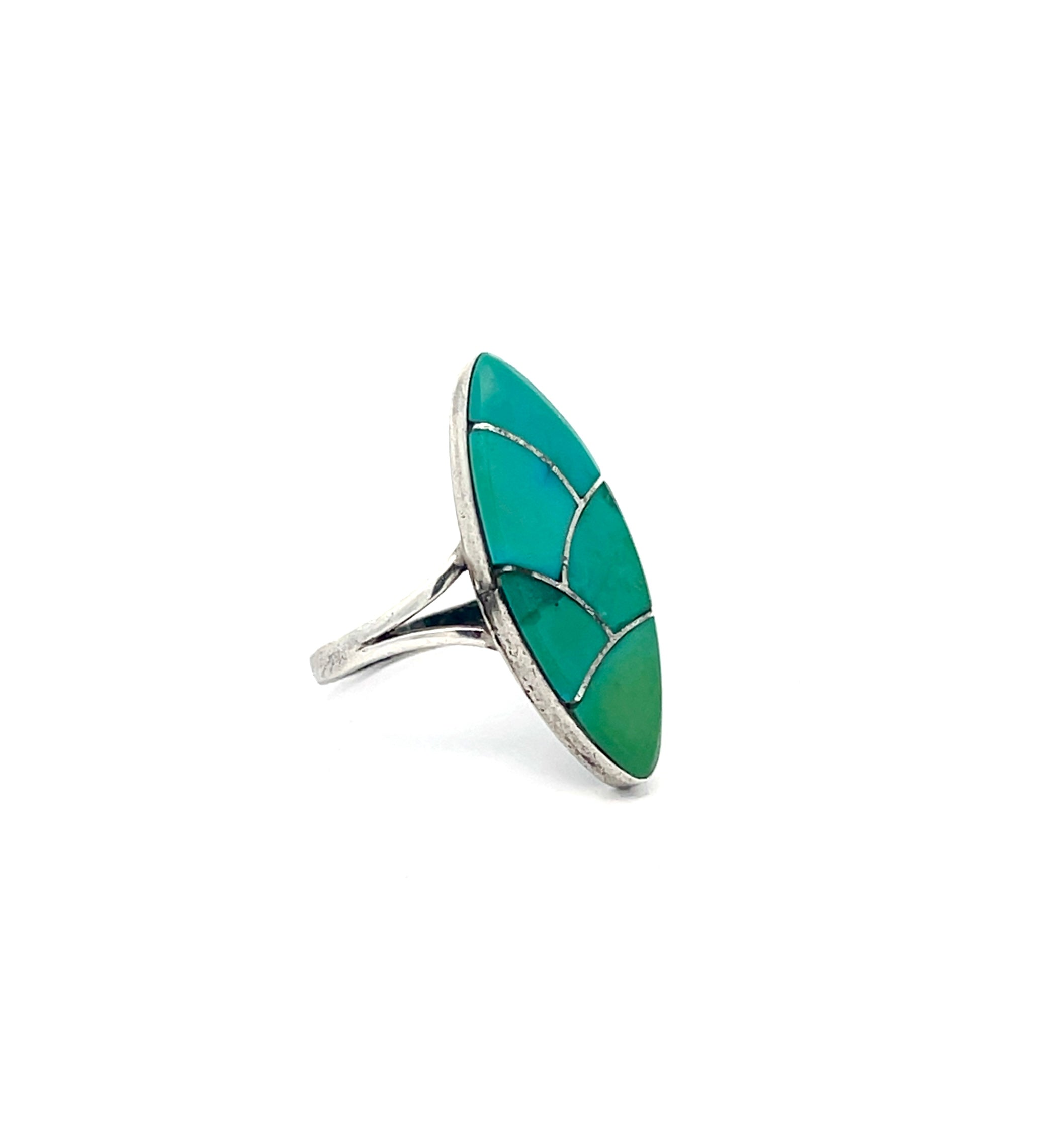 Turquoise Inlay Ring Size 7.75