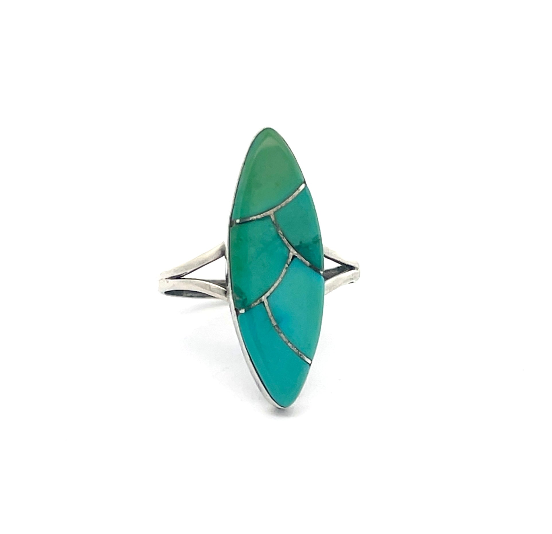 Turquoise Inlay Ring Size 7.75