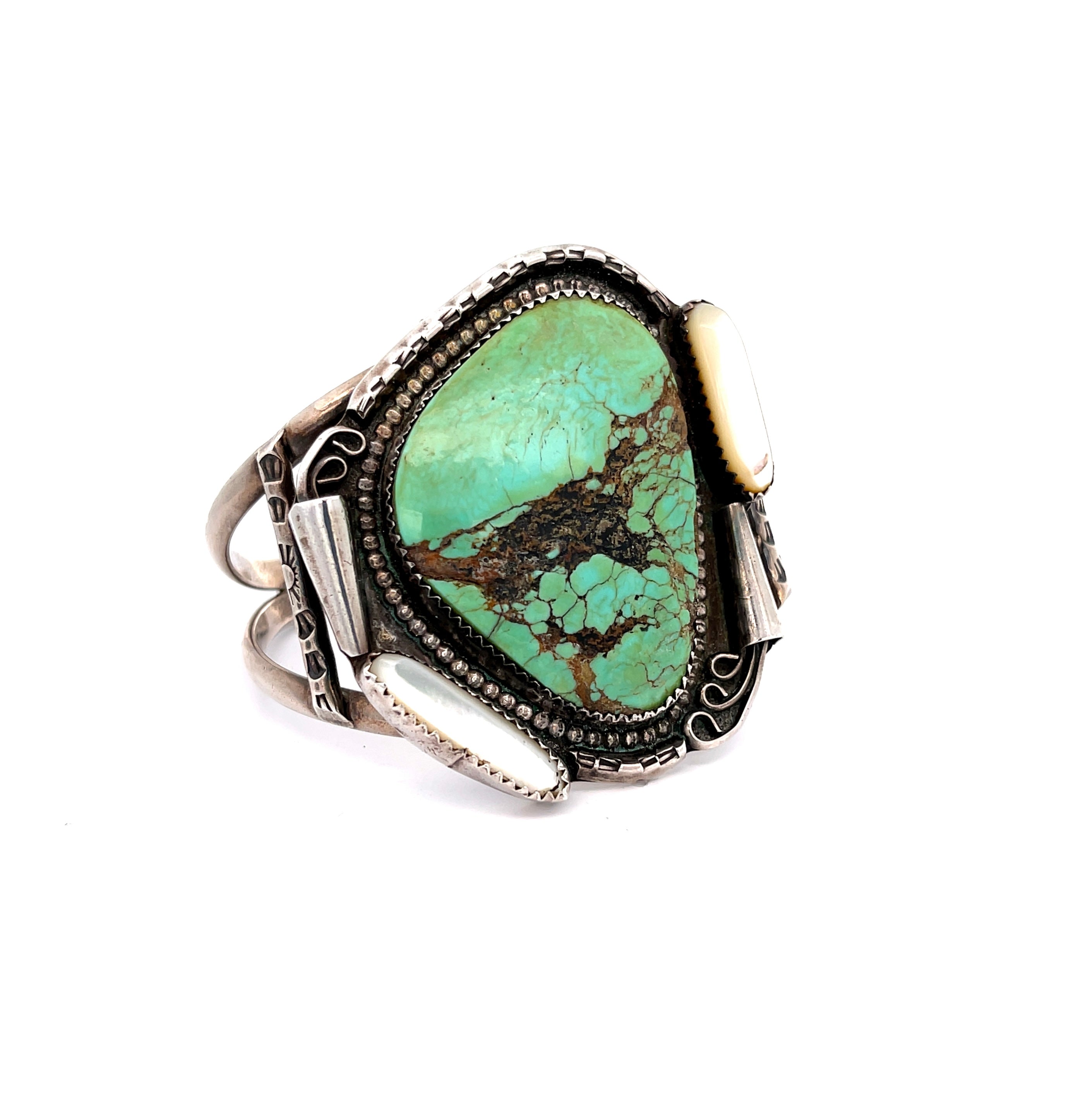 Turquoise Mother of Pearl Cuff Bracelet