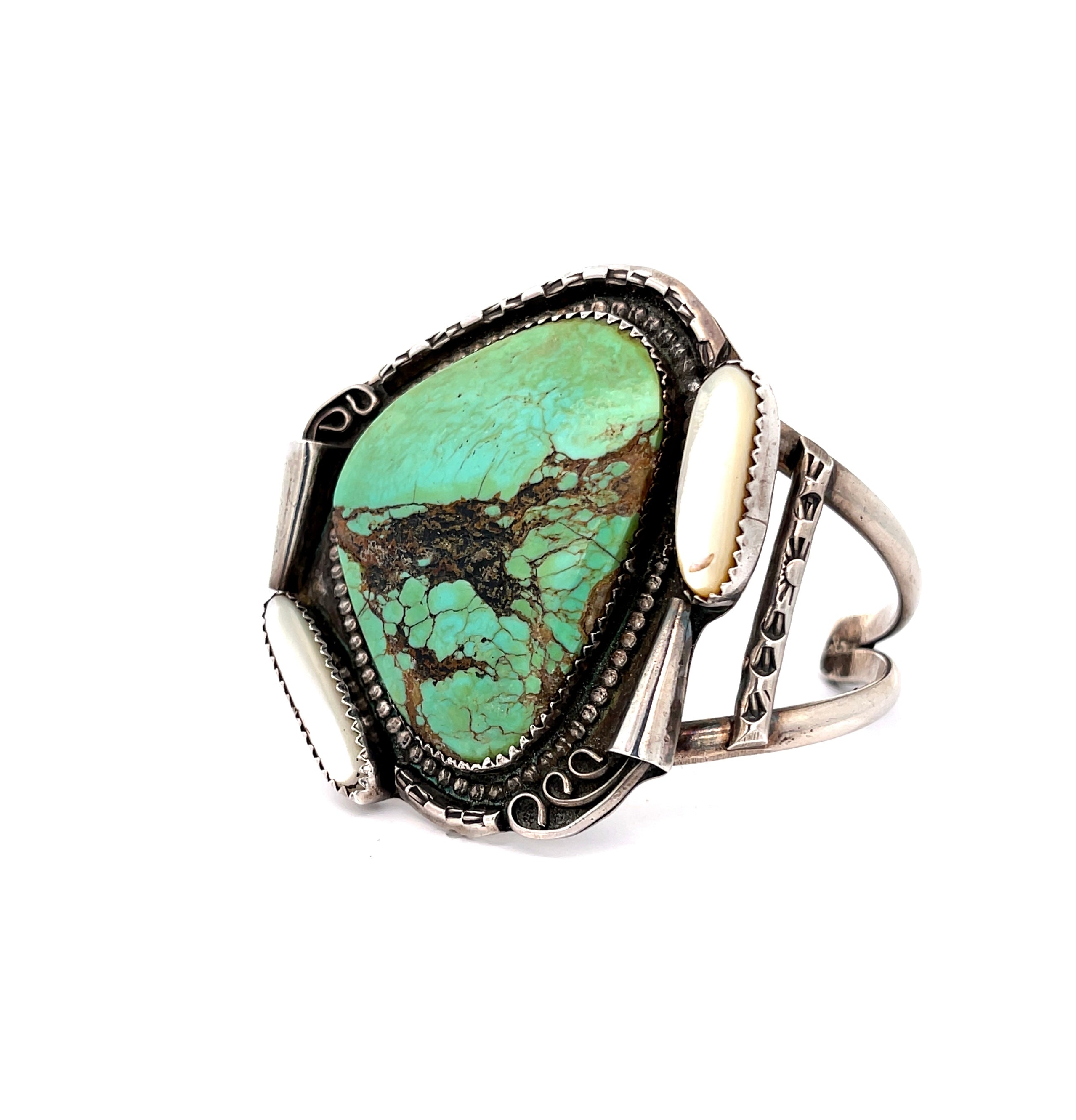 Turquoise Mother of Pearl Cuff Bracelet