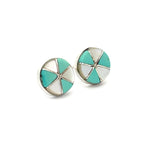 Turquoise Mother of Pearl inlay Stud Earrings