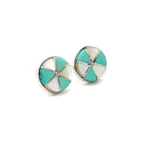 Turquoise Mother of Pearl inlay Stud Earrings