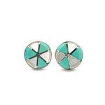 Turquoise Mother of Pearl inlay Stud Earrings