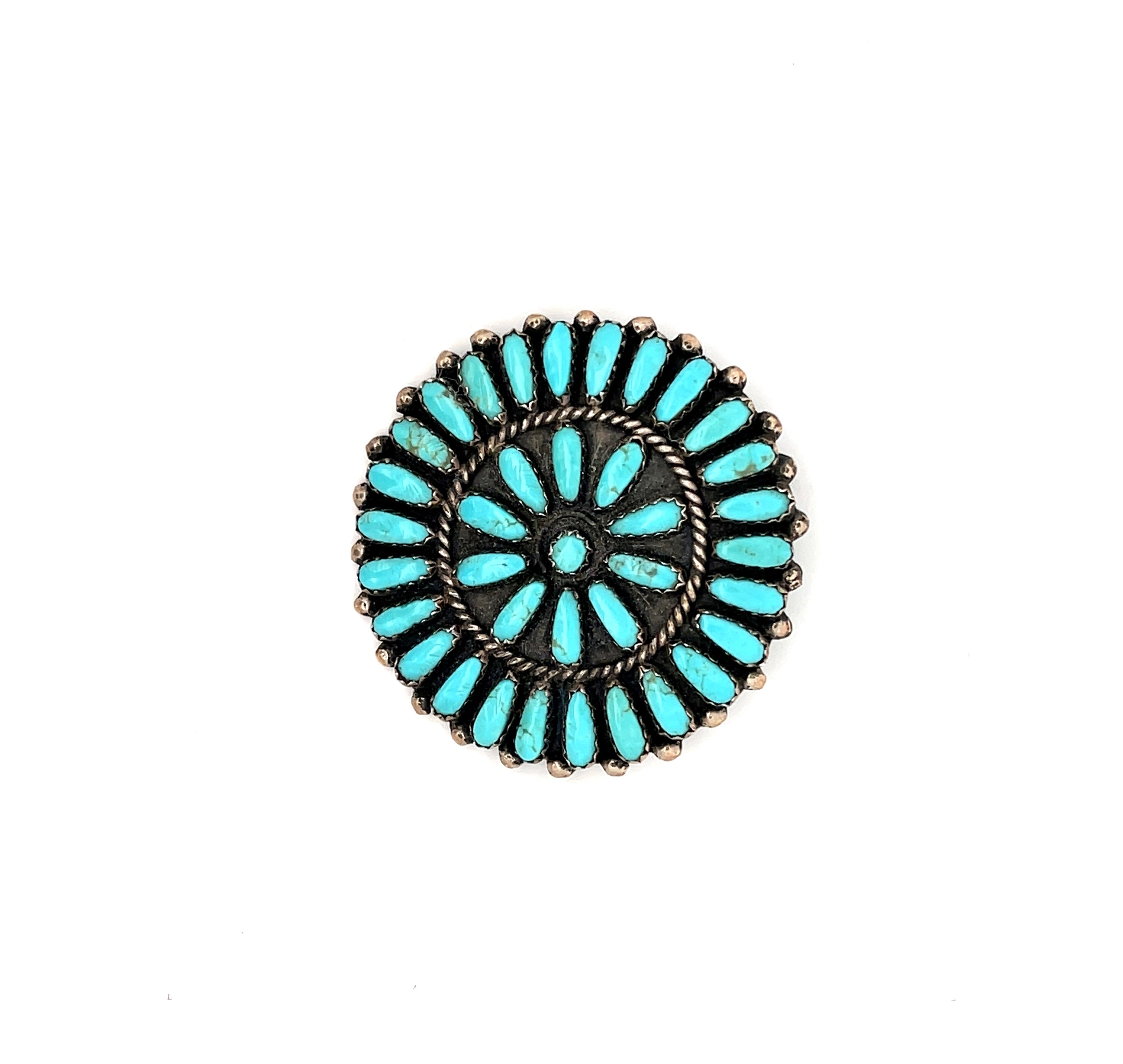 Turquoise Needle Point Brooch Pin