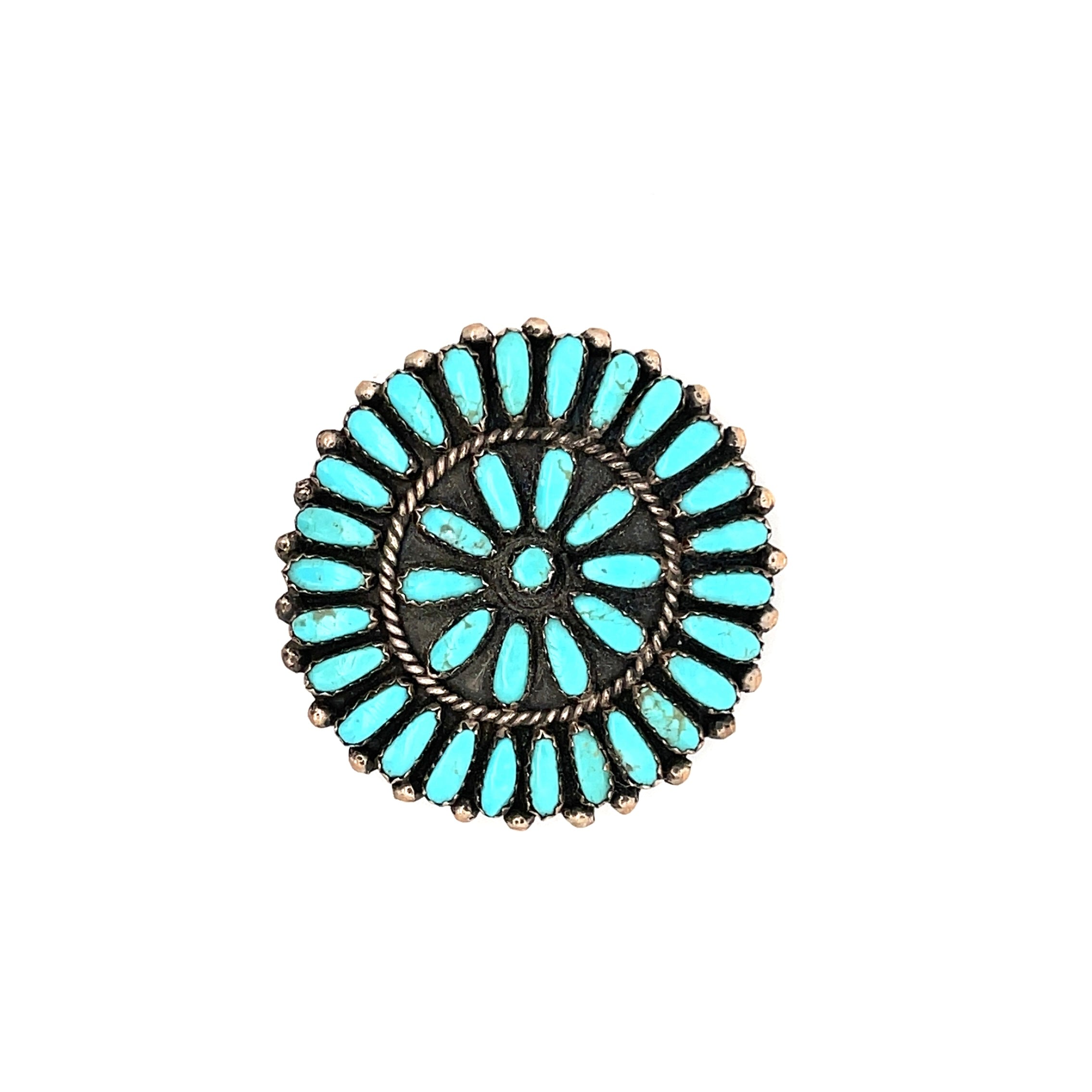 Turquoise Needle Point Brooch Pin