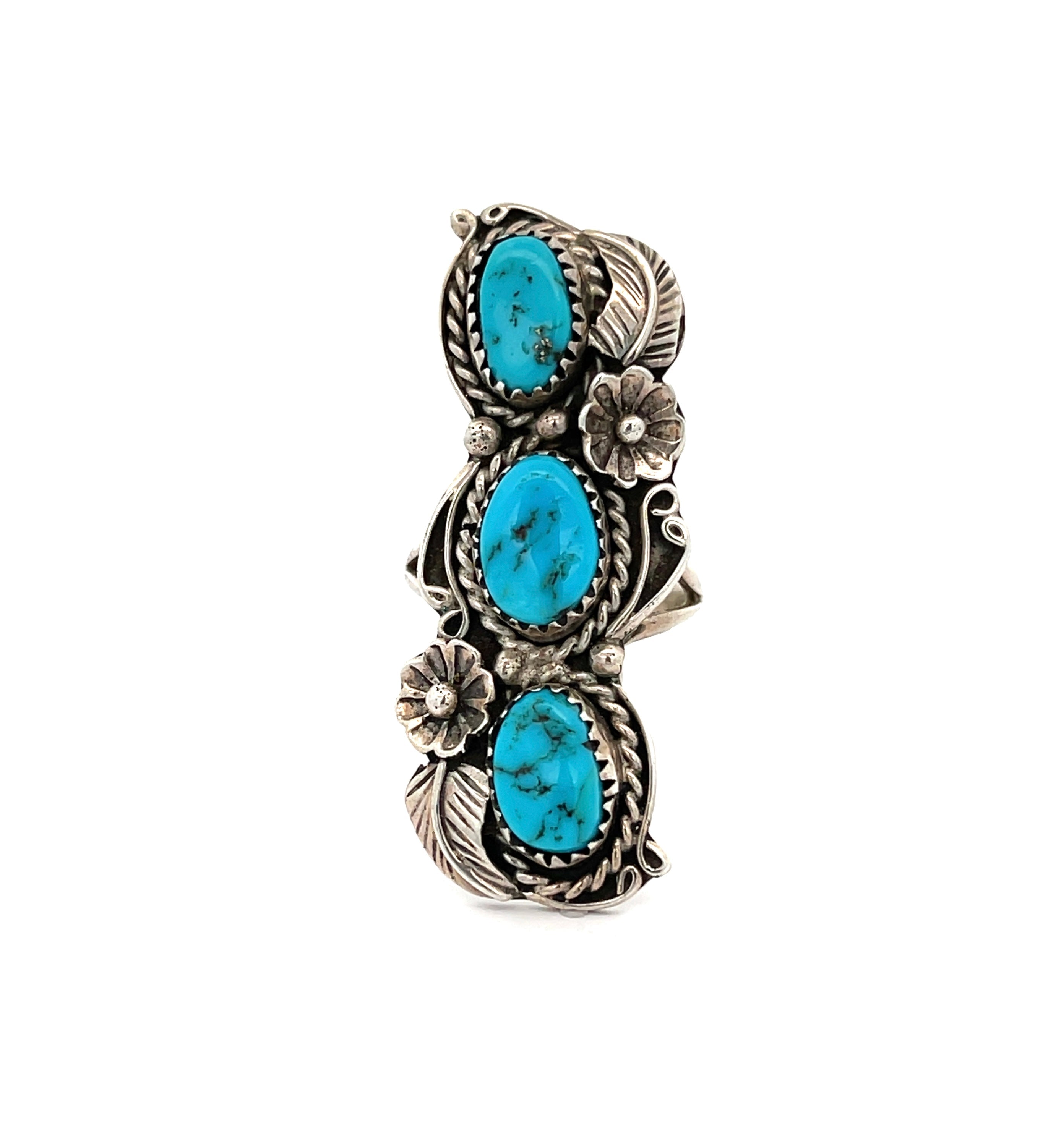 Turquoise Nugget Statement Ring Size 6.5