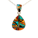 Turquoise Onyx Spiny Oyster Inlay Pendant