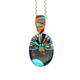 Turquoise Onyx Spiny Oyster Inlay Pendant