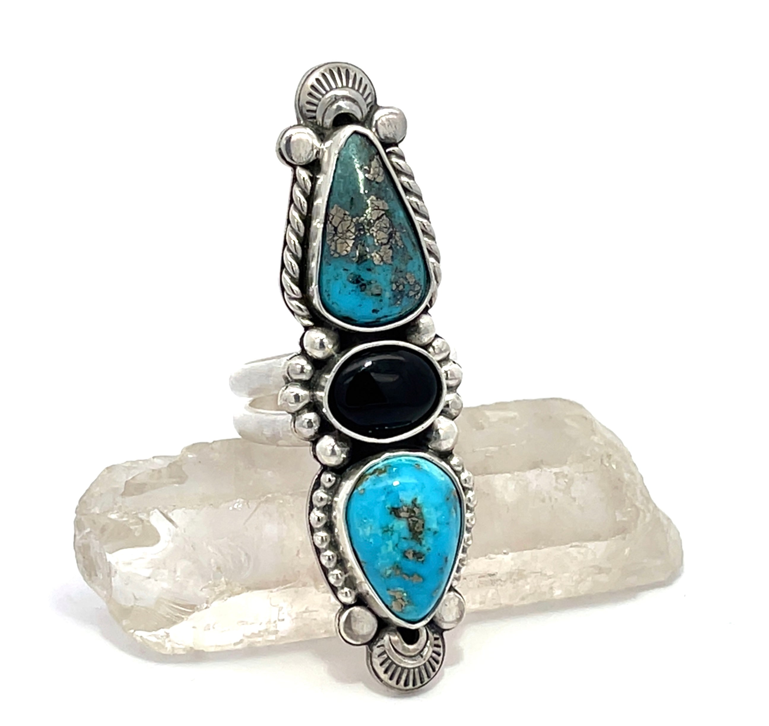 Turquoise Onyx Statement Ring - Finished to Size