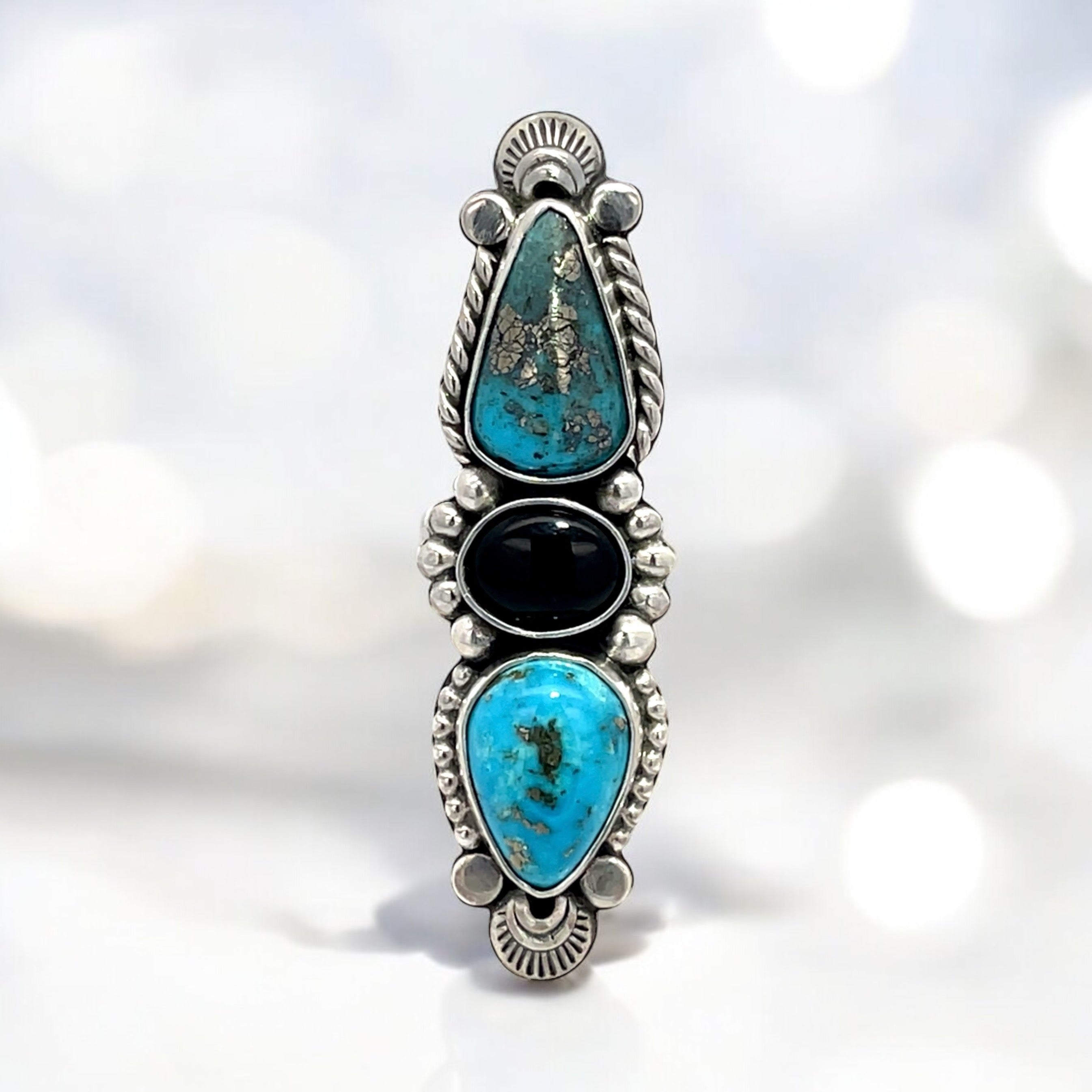 Turquoise Onyx Statement Ring - Finished to Size