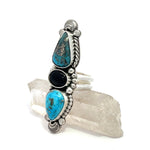 Turquoise Onyx Statement Ring Size 8.25