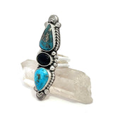 Turquoise Onyx Statement Ring Size 8.25
