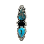 Turquoise Onyx Statement Ring Size 8.25