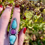 Turquoise Sapphire Statement Ring - Finished to Size