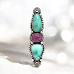 Turquoise Sapphire Statement Ring - Finished to Size