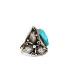 Turquoise Shield Ring Size 10.5