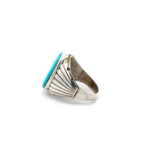 Turquoise Shield Ring Size 13.25