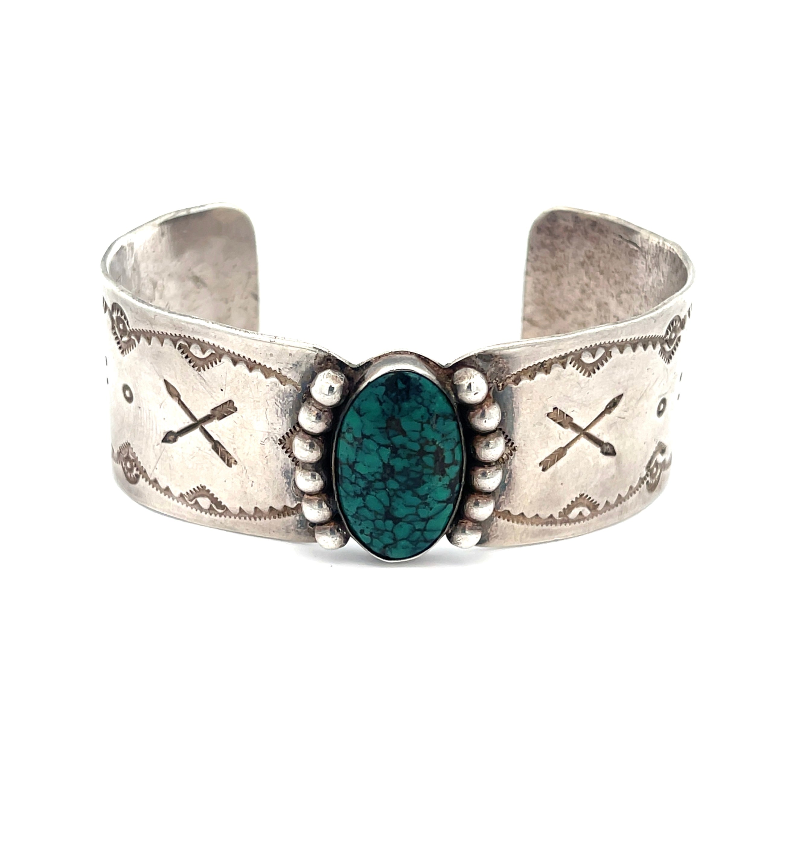 Turquoise Stamped Cuff Bracelet