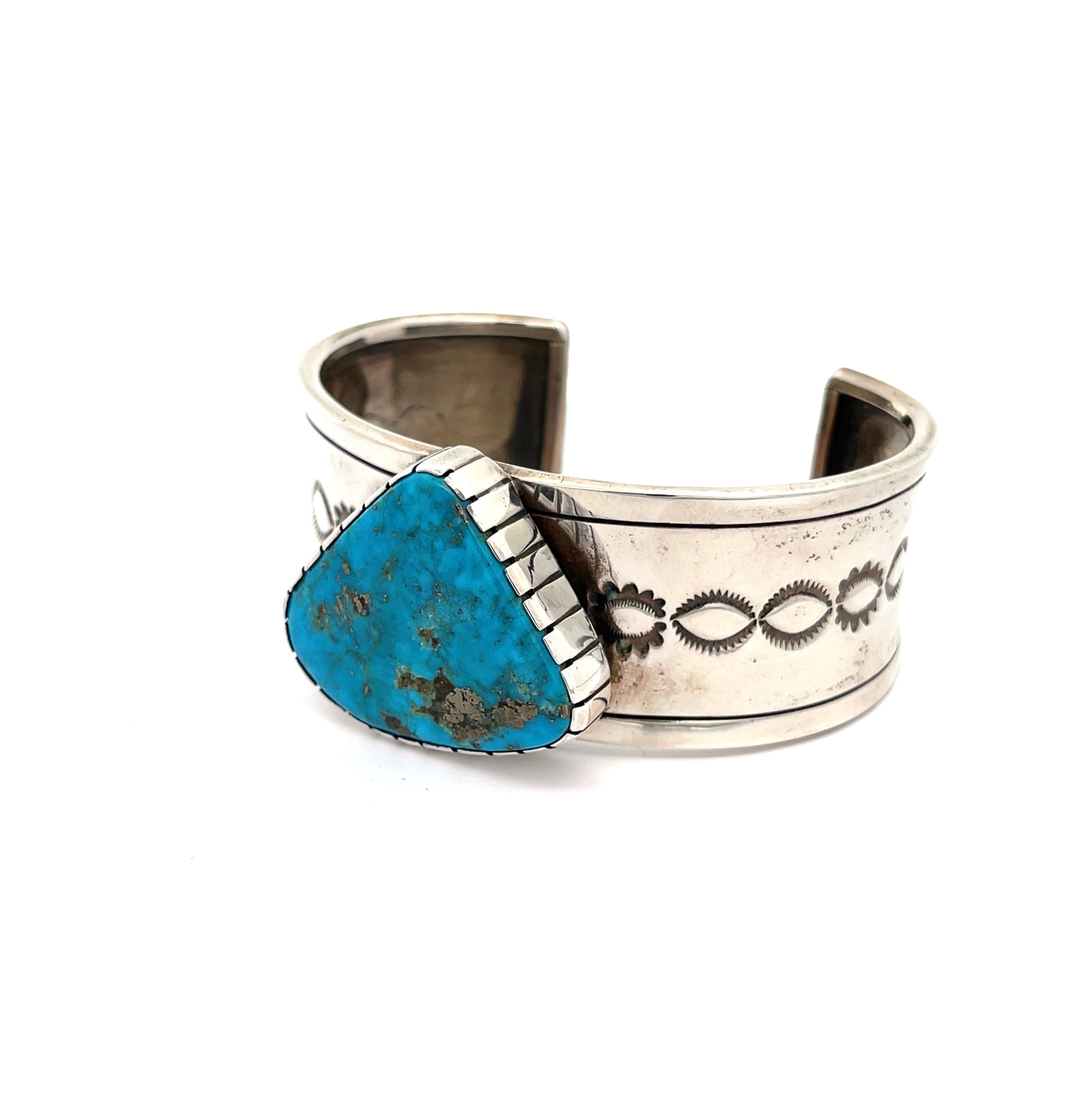 Turquoise Stamped Cuff Bracelet