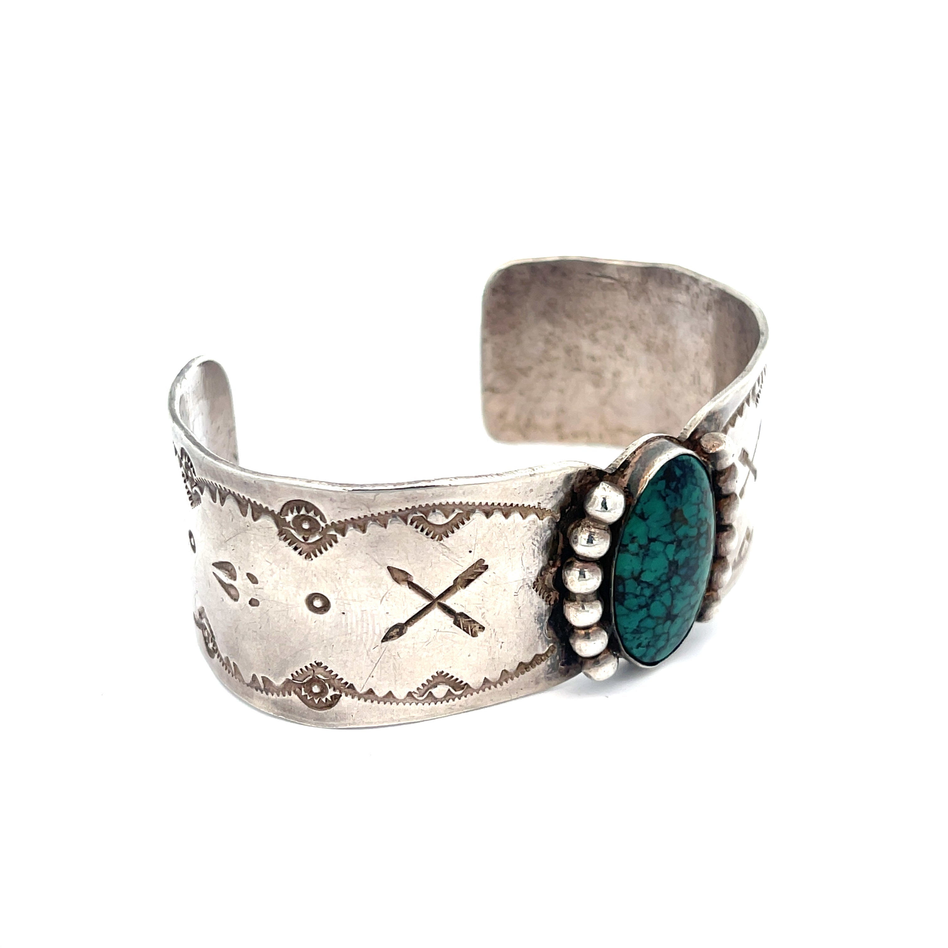 Turquoise Stamped Cuff Bracelet