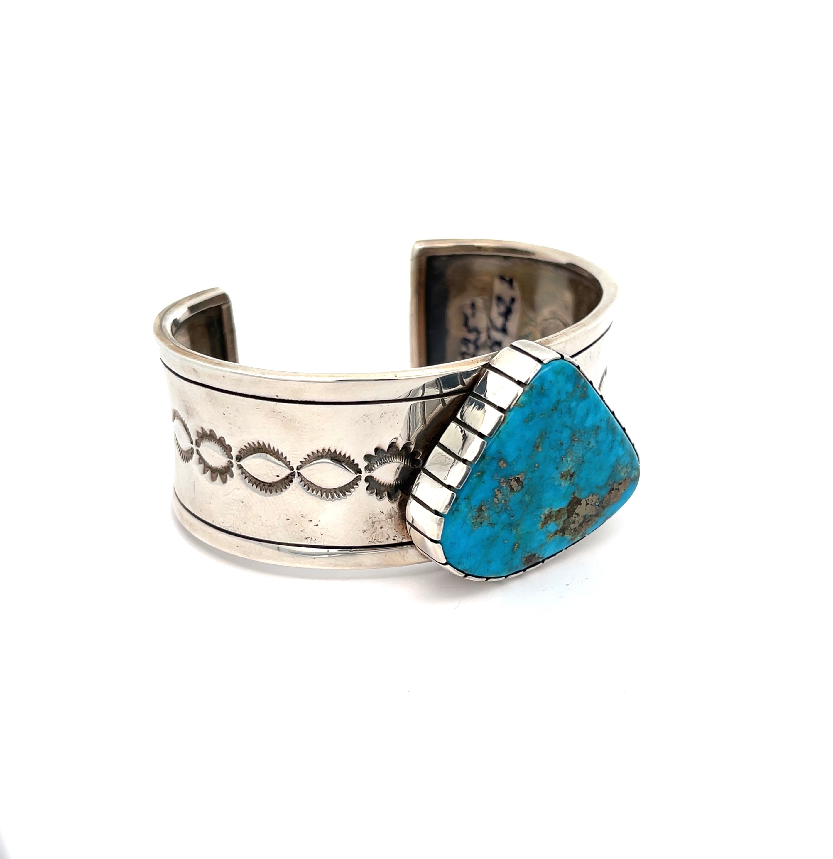 Turquoise Stamped Cuff Bracelet