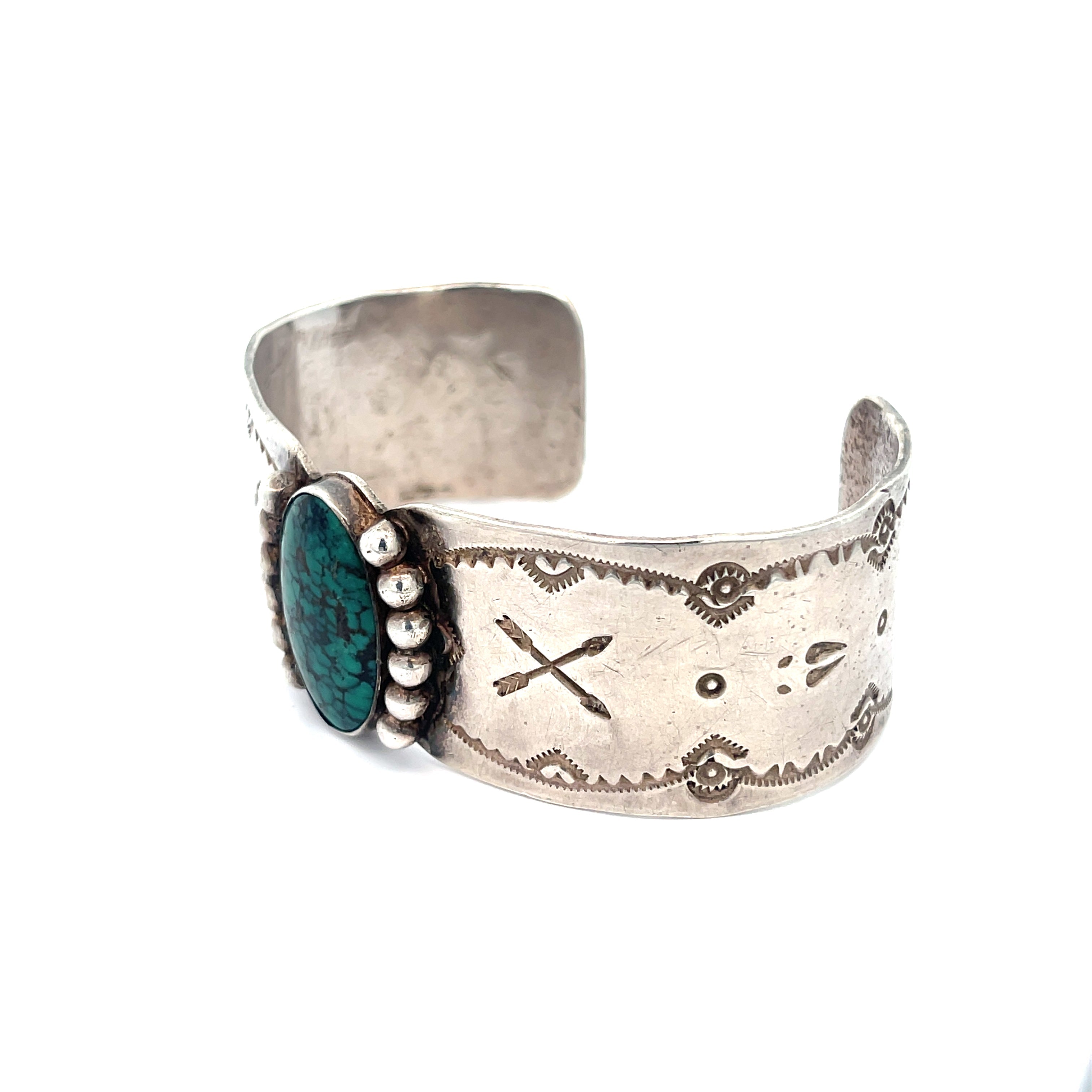 Turquoise Stamped Cuff Bracelet