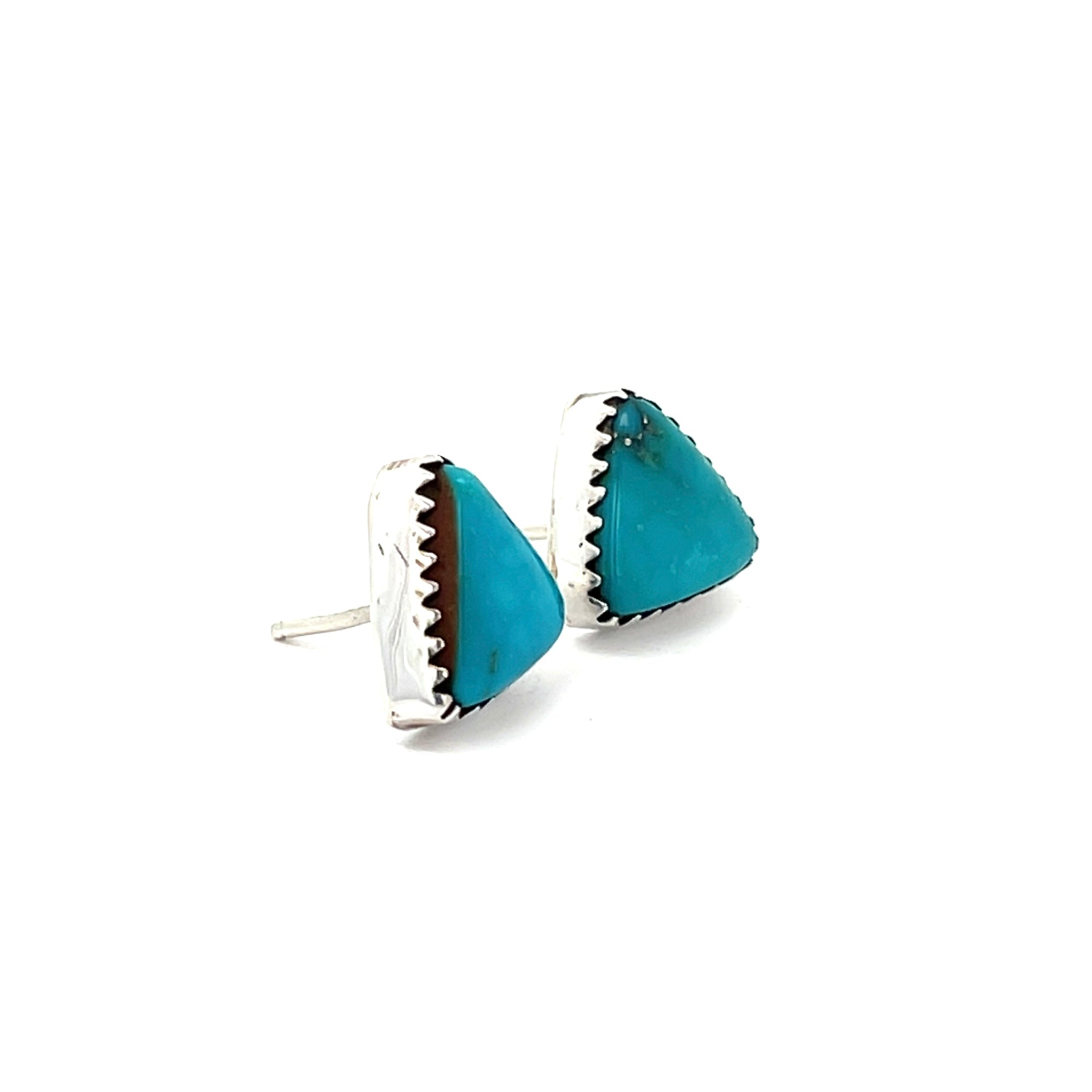 Turquoise Triangle Stud Earrings