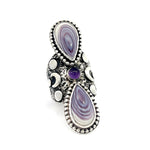 Wampum Amethyst Priestess Ring Size 7