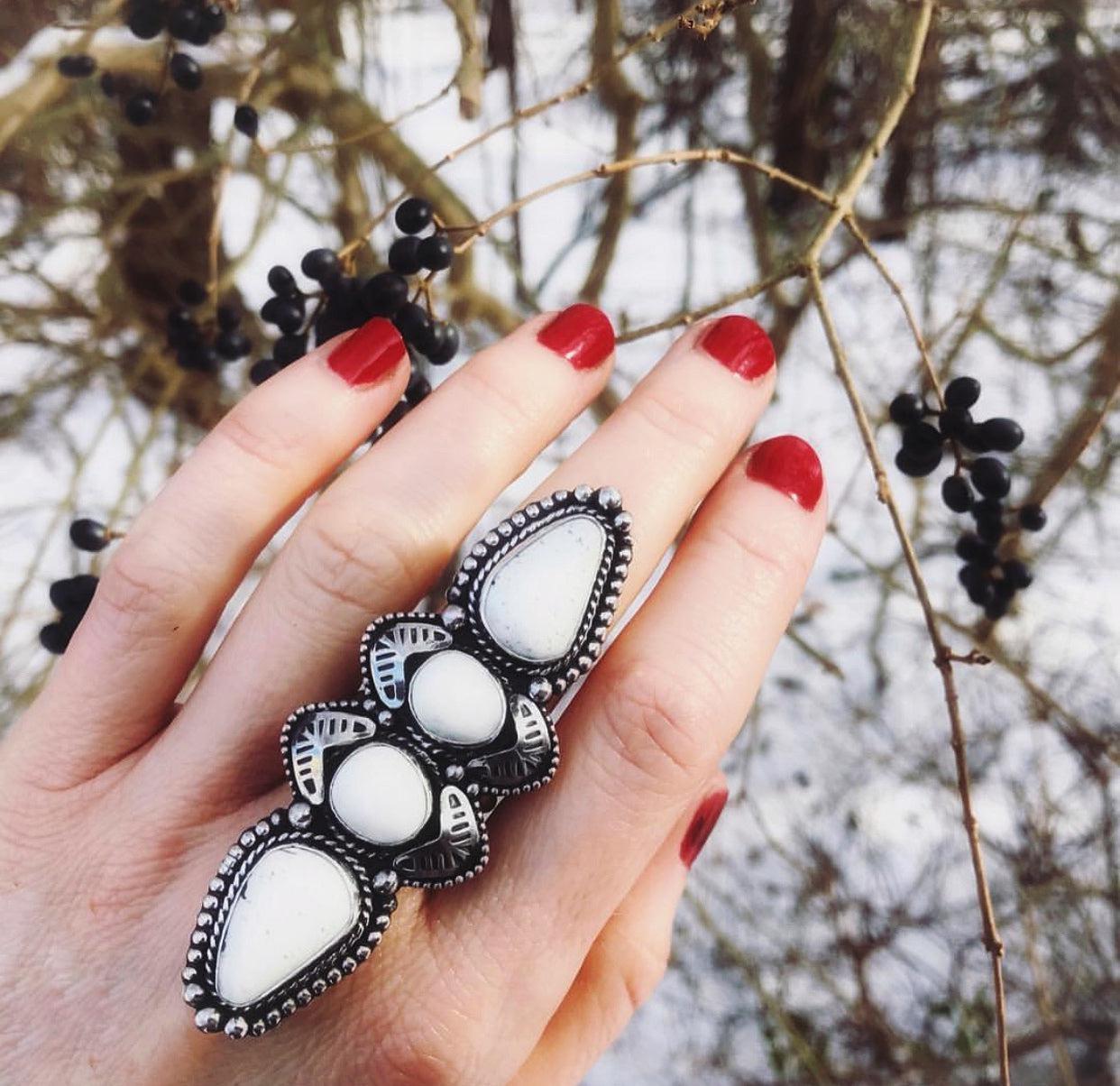 White Buffalo Statement Ring