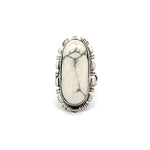 White Howlite Ring Size 6