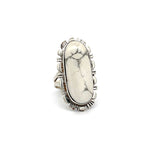 White Howlite Ring Size 6