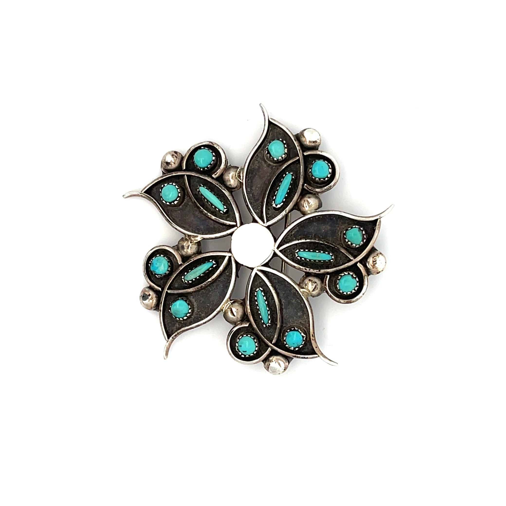 Zuni Turquoise Brooch Pin